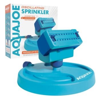 Restored Aqua Joe 20-Nozzle Max Coverage Adjustable Gear Driven Oscillating Sprinkler on Sled Base (6-Pieces Display) (Refurbished)