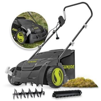 Restored Sun Joe AJ801E | Electric Lawn Dethatcher + Scarifier W/ Collection Bag | 12.6-inch | 12-Amp (Refurbished)