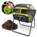 Restored Sun Joe SJ-CMPS1 | All-Season Outdoor Tumbling Composter | Dual Sliding Chamber | 42-Gallon | 2-10 Weeks | BPA-Free Material (Refurbished)