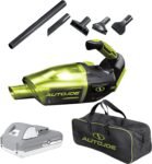 Restored Auto Joe 24V-AJVAC-P1 | 24-Volt Cordless Wet/Dry Handheld Vacuum | 5 Attachments & Carry Bag | W/ 2.0-Ah Battery + Charger (Refurbished)